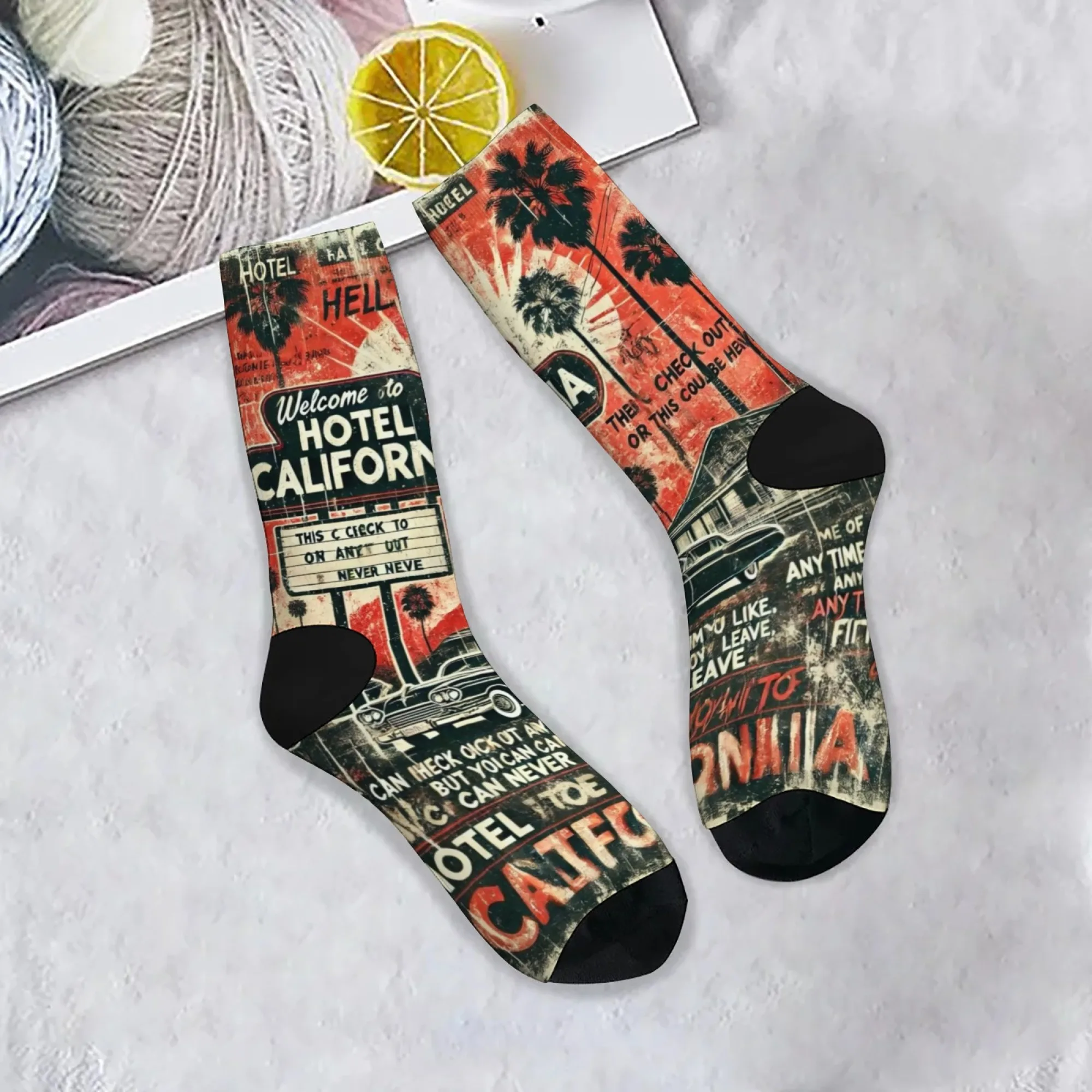 Retro California Hotel Classic Rock Poster Men's Socks Novelty Harajuku Street Funny Compression Socks Casual Party Holiday Gift
Retro California Hotel Classic Rock Poster Men's Socks Novelty Harajuku Street Funny Compression Socks Casual Party Holiday Gift