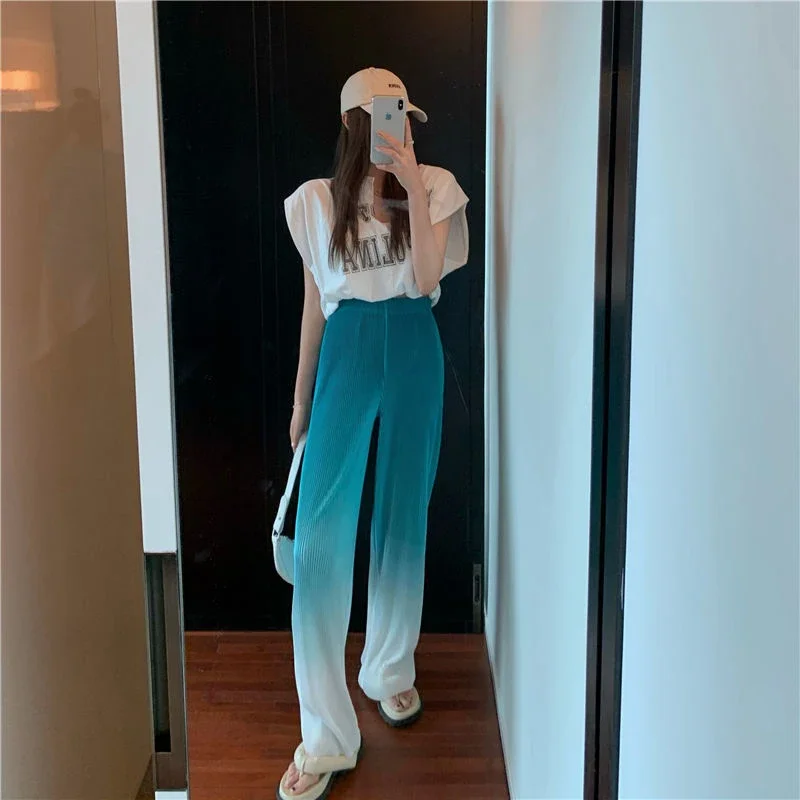 Spring Autumn Personality Street Style Gradient Casual Straight Pants Women High Waist All-match Tie Dye Wide Leg Trousers A92
Spring Autumn Personality Street Style Gradient Casual Straight Pants Women High Waist All-match Tie Dye Wide Leg Trousers A92