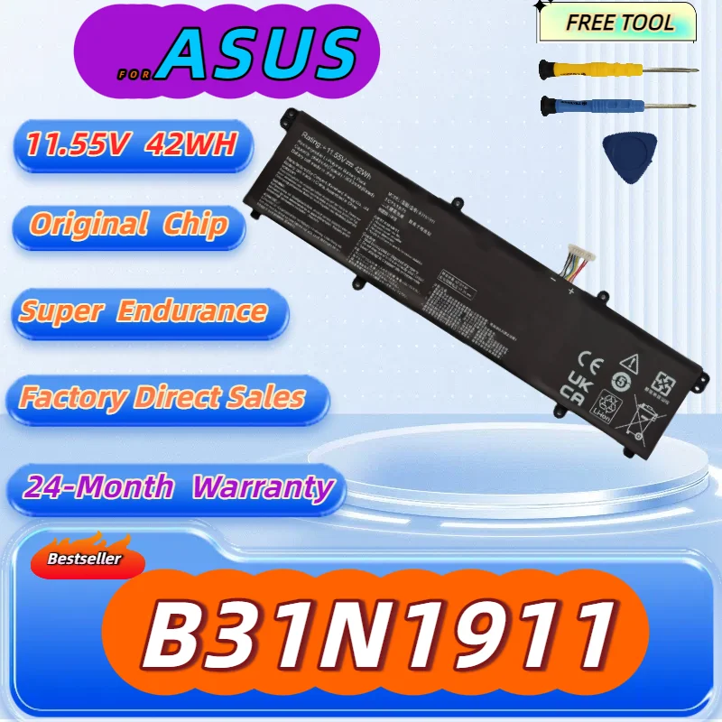 B31N1911 C31N1911 Battery for ASUS VivoBook Flip 14 TM420IA M413 TM420IA F413 K413 Notebook X X413FF Free Tool + 24M Warranty 
B31N1911 C31N1911 Battery for ASUS VivoBook Flip 14 TM420IA M413 TM420IA F413 K413 Notebook X X413FF Free Tool + 24M Warranty