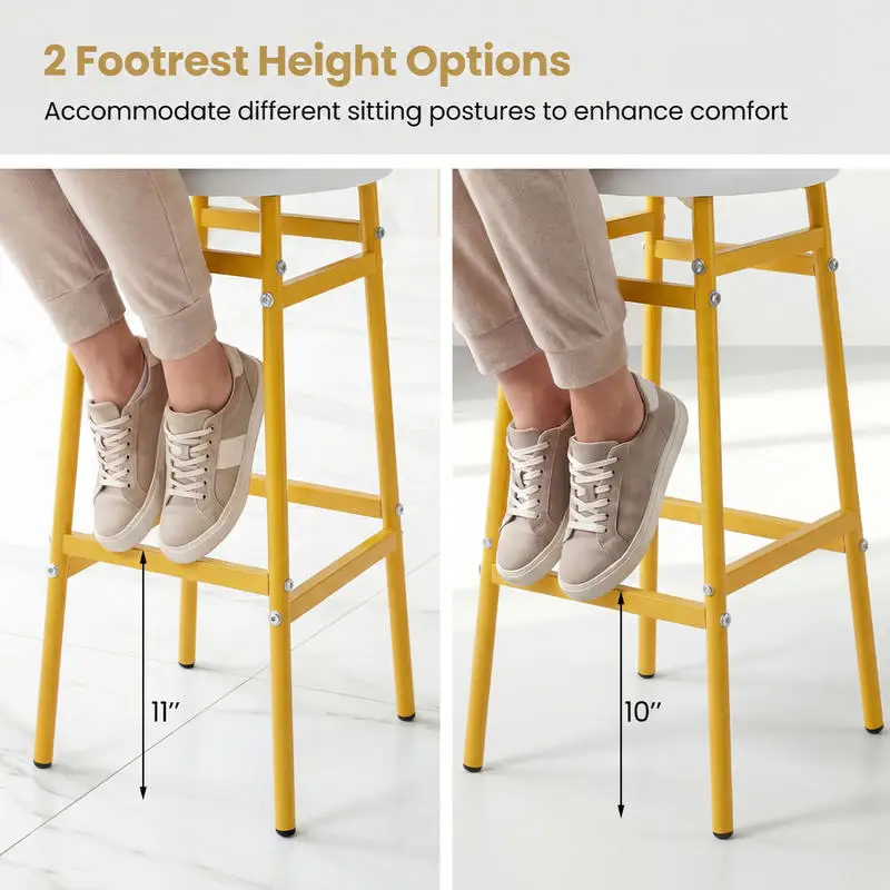 Bar Stools Set of 2 with Sturdy Metal Frame and Footrest-White
Bar Stools Set of 2 with Sturdy Metal Frame and Footrest-White