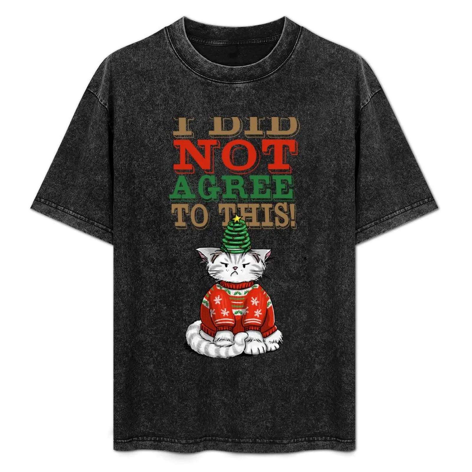 Disgruntled Cat in Ugly Christmas Sweater (light background) T-Shirt Stylish Graphic Short Sleeve Top
Disgruntled Cat in Ugly Christmas Sweater (light background) T-Shirt Stylish Graphic Short Sleeve Top