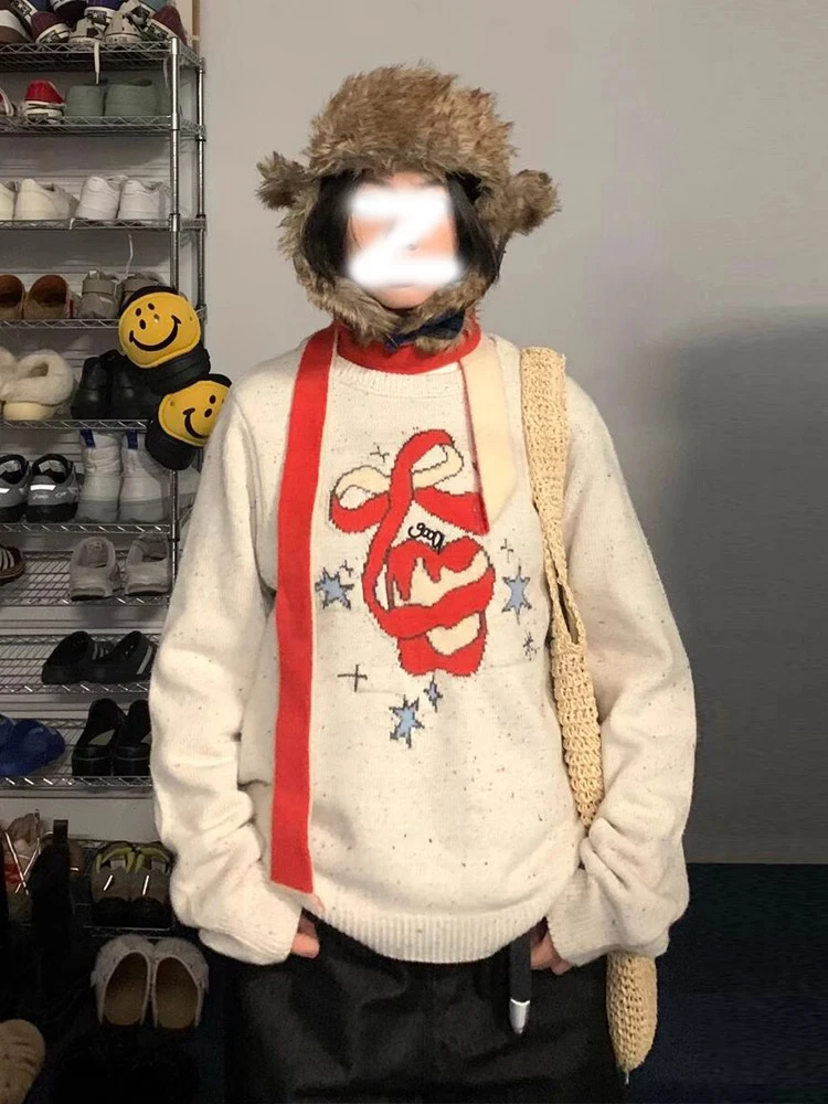 Retro American Lazy Scarf Sweater Women's Spring Autumn round Ne Knitted Loose College Sle Soft Trendy Top Warmth
Retro American Lazy Scarf Sweater Women's Spring Autumn round Ne Knitted Loose College Sle Soft Trendy Top Warmth