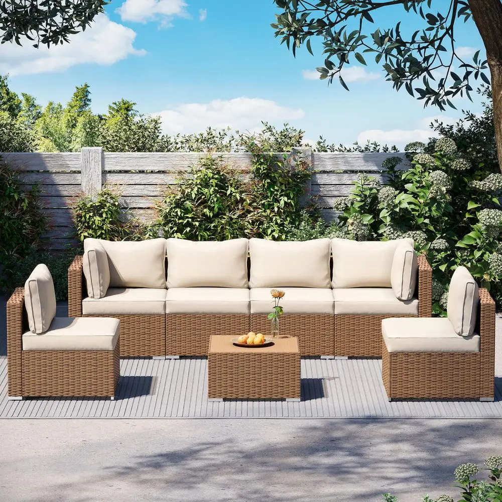 7 Pieces Outdoor Patio Furniture, Outdoor Sectional Sofa Patio Furniture Sets Wicker Rattan Patio Conversation Sets with Cushio
7 Pieces Outdoor Patio Furniture, Outdoor Sectional Sofa Patio Furniture Sets Wicker Rattan Patio Conversation Sets with Cushio