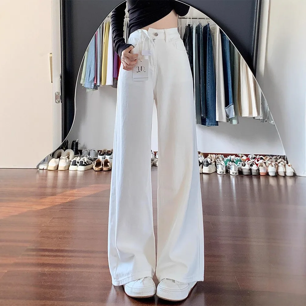 White Wide Leg Jeans Women's Spring Autumn High Waist Loose Slimming Fashionable Straight Floor-Length Pants Casual Style
White Wide Leg Jeans Women's Spring Autumn High Waist Loose Slimming Fashionable Straight Floor-Length Pants Casual Style