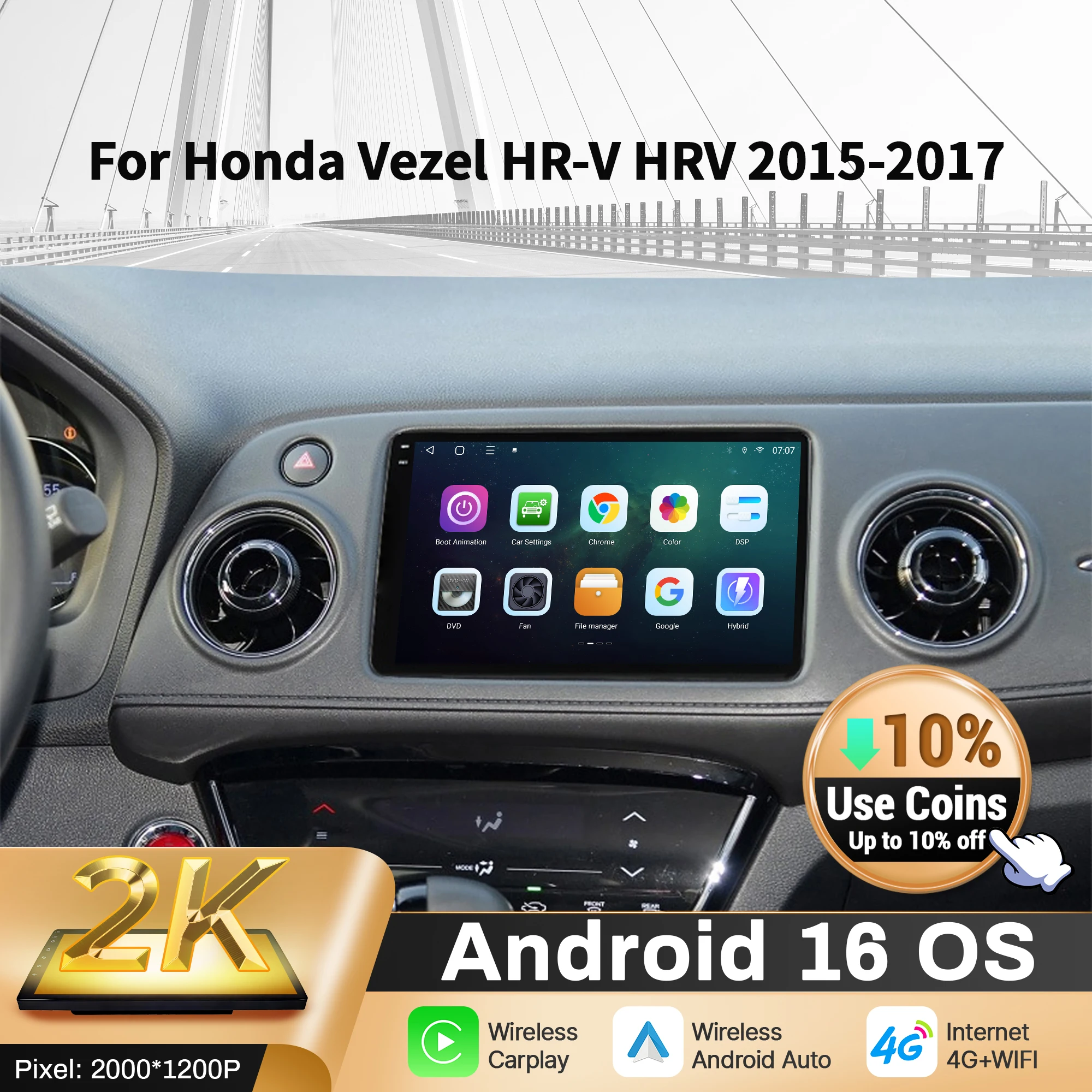 9 inch Car Radio Android 16 For Honda Vezel HR-V HRV 2015-2017 BT Carplay Multimedia Navigation Head Unit 2K QLED Screen
9 inch Car Radio Android 16 For Honda Vezel HR-V HRV 2015-2017 BT Carplay Multimedia Navigation Head Unit 2K QLED Screen