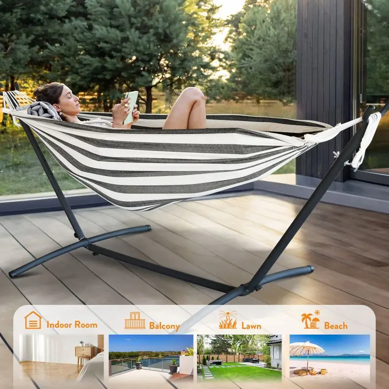 Gyroor Hammock with Adjustable Stand- Stylish Hammock Bed w/Storage Bag, 600lb Capacity
Gyroor Hammock with Adjustable Stand- Stylish Hammock Bed w/Storage Bag, 600lb Capacity