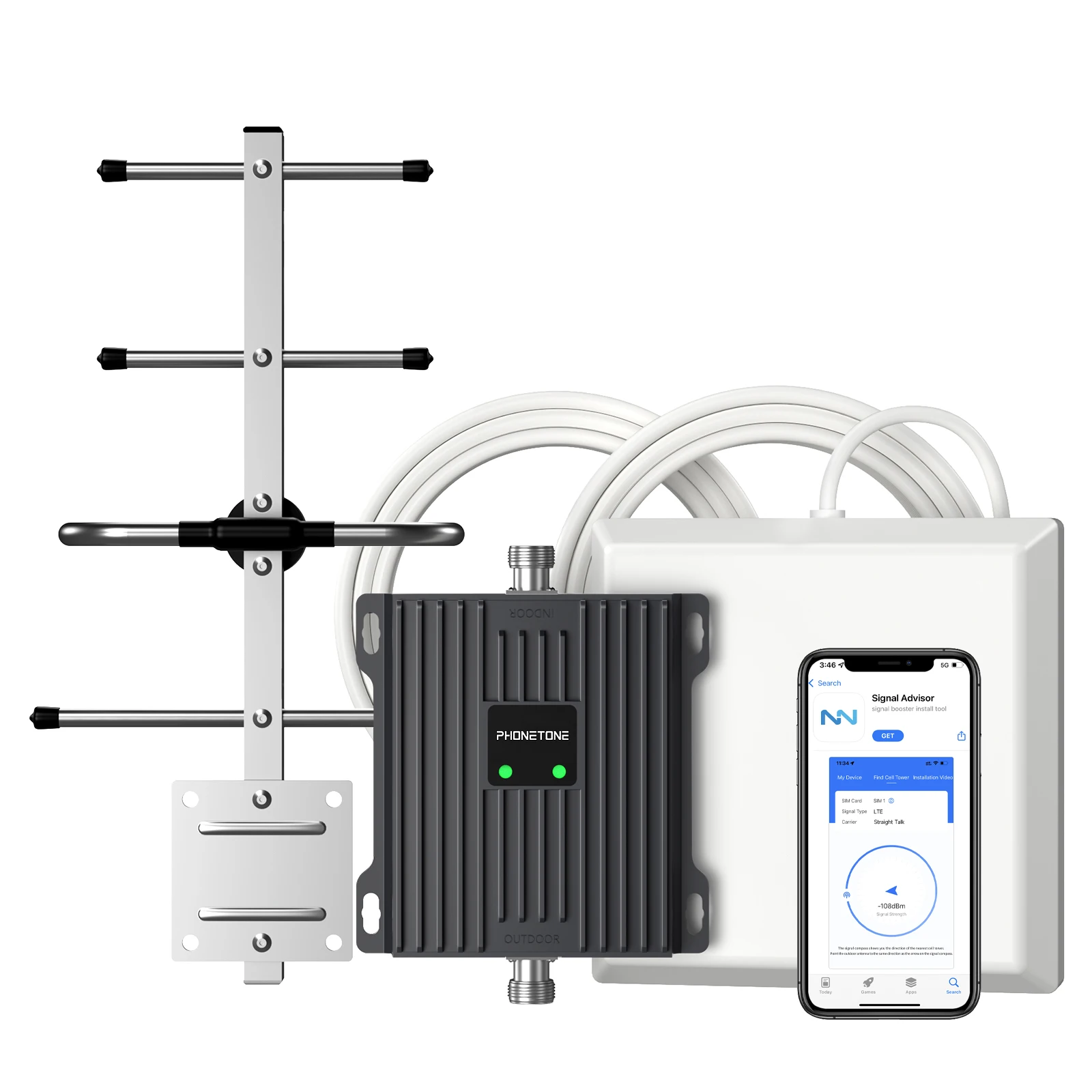 Phonetone Cell Phone Booster - Boost 5G/4G Signal up to 4500Sq.Ft. on Verizon AT&T, FCC Approved
Phonetone Cell Phone Booster - Boost 5G/4G Signal up to 4500Sq.Ft. on Verizon AT&T, FCC Approved