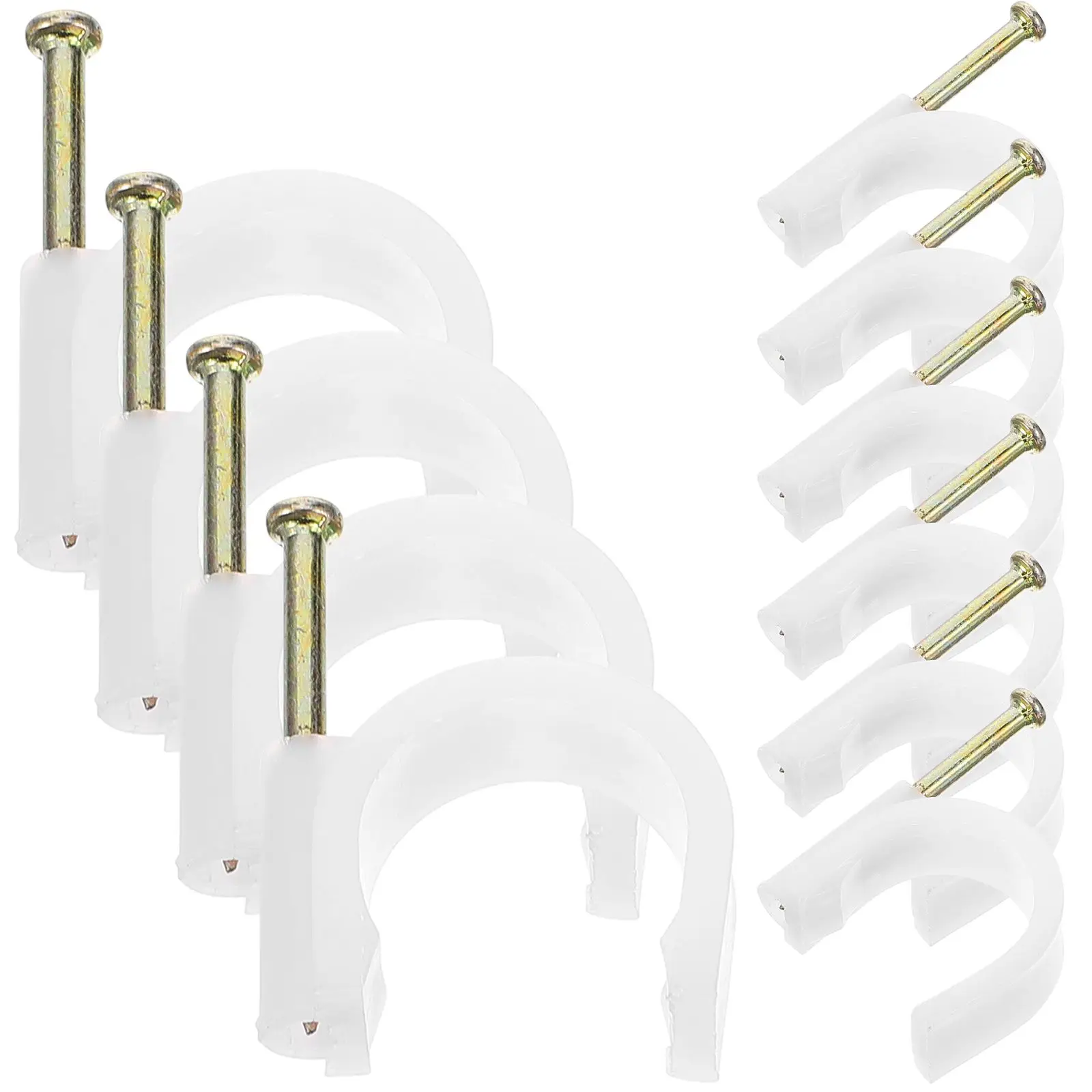 50pcs White Cable Staples Wire Clips Electrical Pipe Hook Fastener Steel Nail Coax Holder Ethernet Clamps
50pcs White Cable Staples Wire Clips Electrical Pipe Hook Fastener Steel Nail Coax Holder Ethernet Clamps