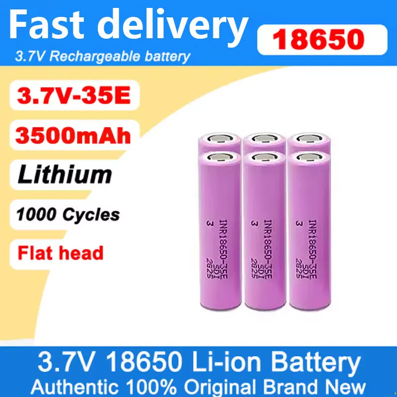 18650 Batterie 18650 3500mAh 3.7V 25A 18650 Lithium - Ion De Haute Puissance D’origine, Outil Electrique 35E INR
18650 Batterie 18650 3500mAh 3.7V 25A 18650 Lithium - Ion De Haute Puissance D’origine, Outil Electrique 35E INR