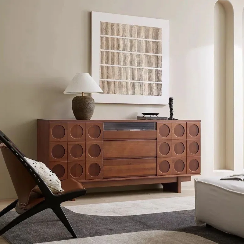 Nordic solid wood medieval dining side retro simple storage tea entrance home light luxury combination living room side cabinet
Nordic solid wood medieval dining side retro simple storage tea entrance home light luxury combination living room side cabinet