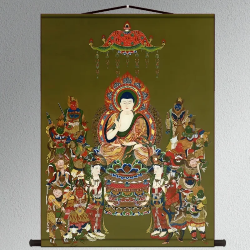 Vintage Medicine Buddha Portrait Silk decoration Hanging Painting Home Buddha Hall Offering Feng Shui Auspicious Scroll Painting
Vintage Medicine Buddha Portrait Silk decoration Hanging Painting Home Buddha Hall Offering Feng Shui Auspicious Scroll Painting