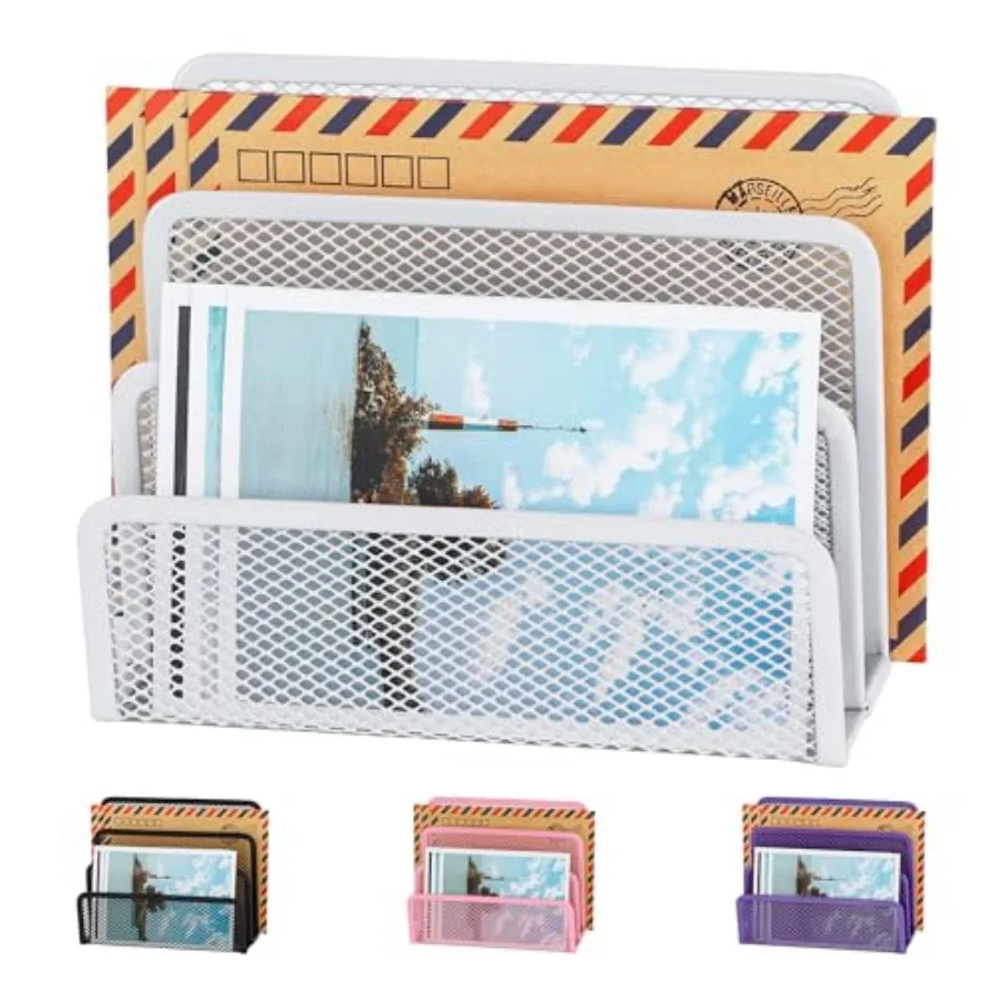 Desk Mail Organizer, Office Small Desktop Metal Mesh Envelope Letter Sorter Paper File Holder Organizer with 3 Vertical Upright
Desk Mail Organizer, Office Small Desktop Metal Mesh Envelope Letter Sorter Paper File Holder Organizer with 3 Vertical Upright