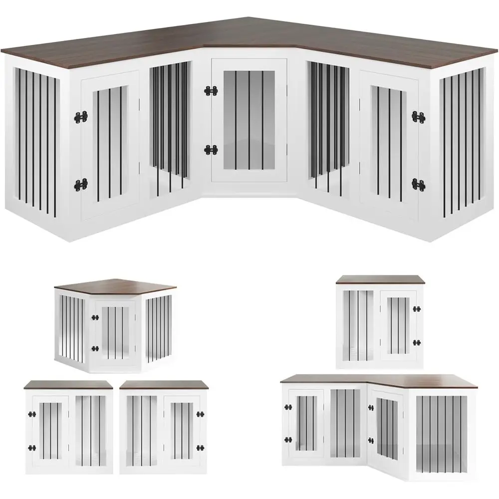 3-in-1 Heavy Duty Indoor Wooden Dog Kennel for Small, Medium, and Large Dogs, White
3-in-1 Heavy Duty Indoor Wooden Dog Kennel for Small, Medium, and Large Dogs, White