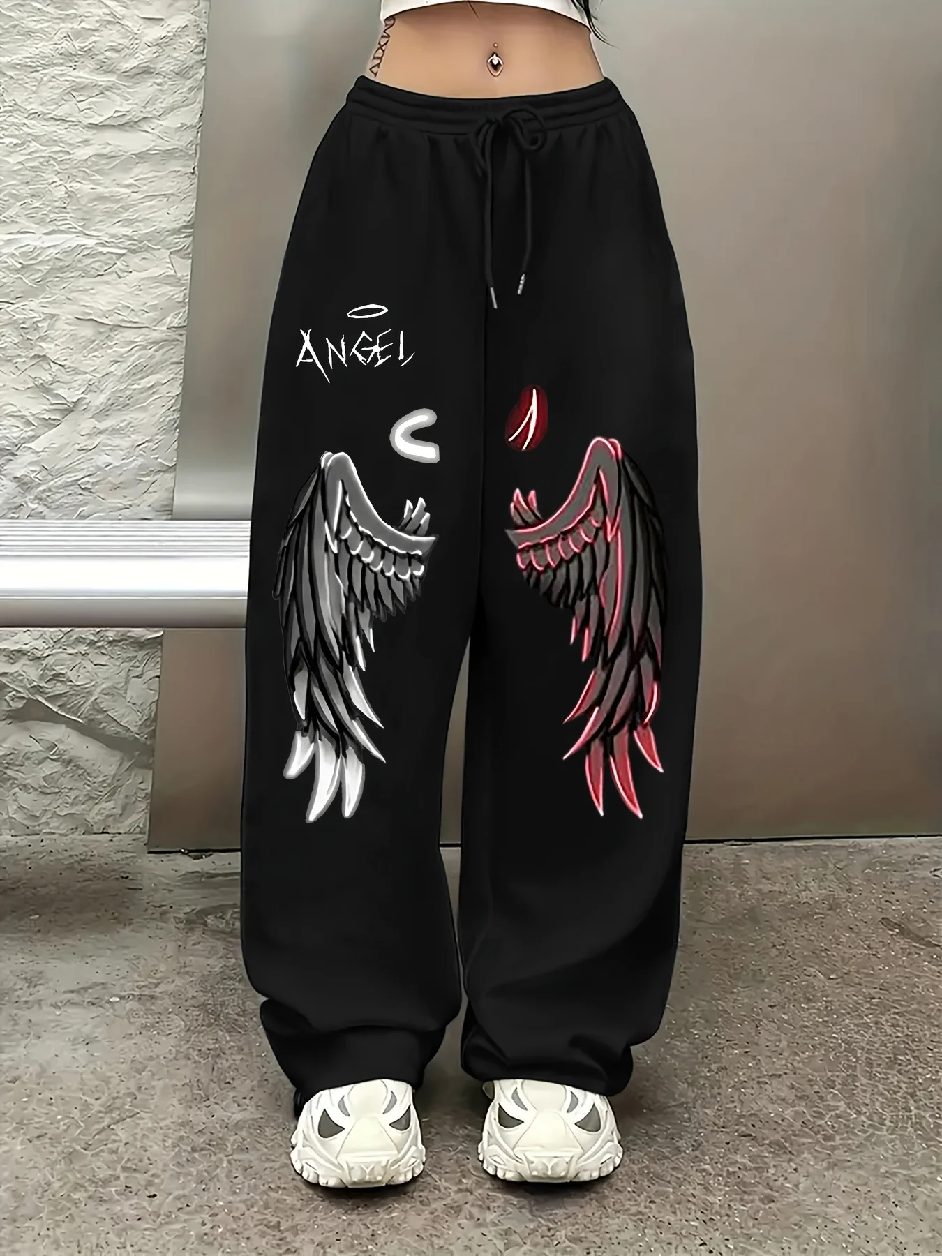 Женские повседневные спортивные брюки в уличном стиле с принтом крыльев ангела и демона, новинка весенней коллекции, флисовые, свободного кроя, оверсайз, для уличной моды
Женские повседневные спортивные брюки в уличном стиле с принтом крыльев ангела и демона, новинка весенней коллекции, флисовые, свободного кроя, оверсайз, для уличной моды