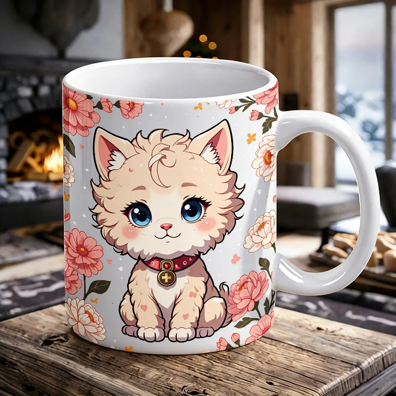 Cute Cat & Pink Floral Ceramic Mug Cat Lover Coffee Cup, Milk Cup, Office Cup, Gift for Friends, Fade-Resistant
Cute Cat & Pink Floral Ceramic Mug Cat Lover Coffee Cup, Milk Cup, Office Cup, Gift for Friends, Fade-Resistant