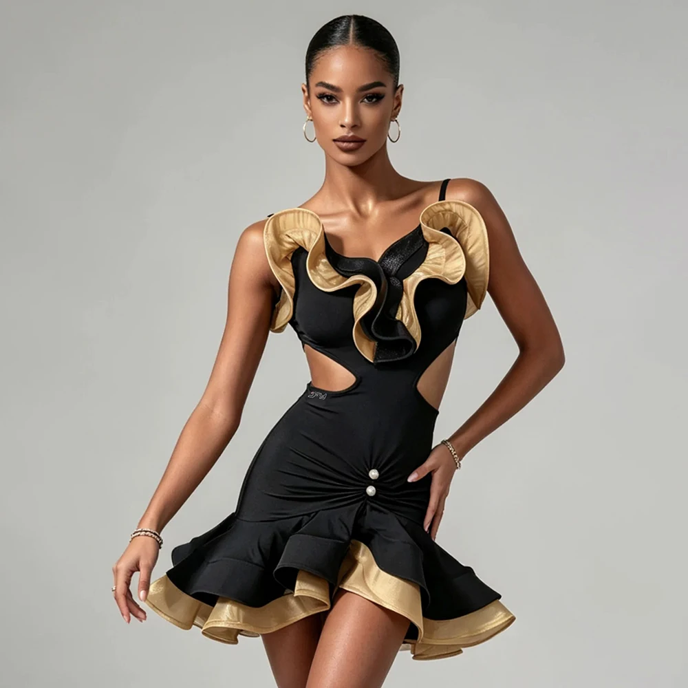 2026 New Latin Dance Dress for Women Ruffle Cutout Cha Cha Samba Rumba Competition Costume Sleeveless Salsa Competition Wear
2026 New Latin Dance Dress for Women Ruffle Cutout Cha Cha Samba Rumba Competition Costume Sleeveless Salsa Competition Wear