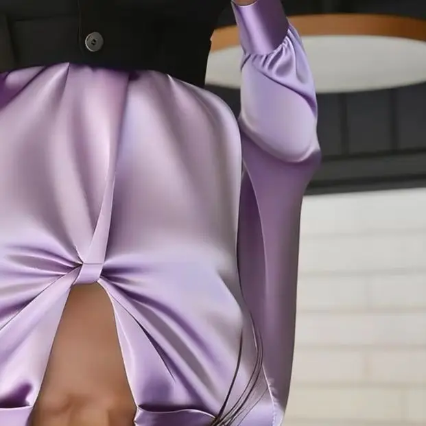 Autumn fashion temperament solid color satin pleated long sleeve shirt female
Autumn fashion temperament solid color satin pleated long sleeve shirt female