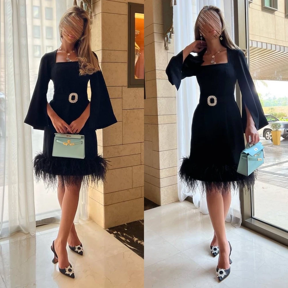 Simple Prom Casual Square A-line Mini Evening Dress Formal Ocassion Gown Feathers Satin birthday dress for women luxury
Simple Prom Casual Square A-line Mini Evening Dress Formal Ocassion Gown Feathers Satin birthday dress for women luxury