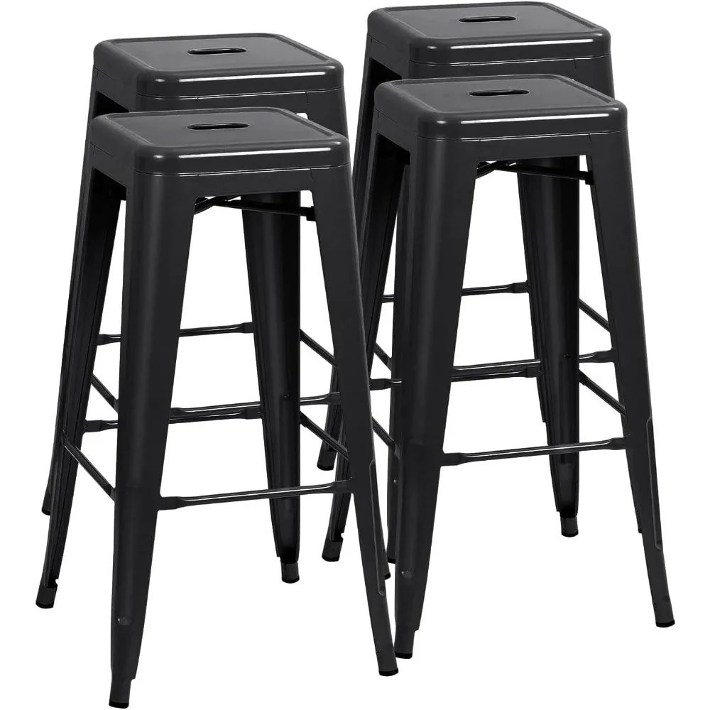 30 Inches Metal Bar Stools Industrial Barstools Stackable High Backless Stools Vintage Indoor Outdoor Stackable Set of 4 (Black)
30 Inches Metal Bar Stools Industrial Barstools Stackable High Backless Stools Vintage Indoor Outdoor Stackable Set of 4 (Black)