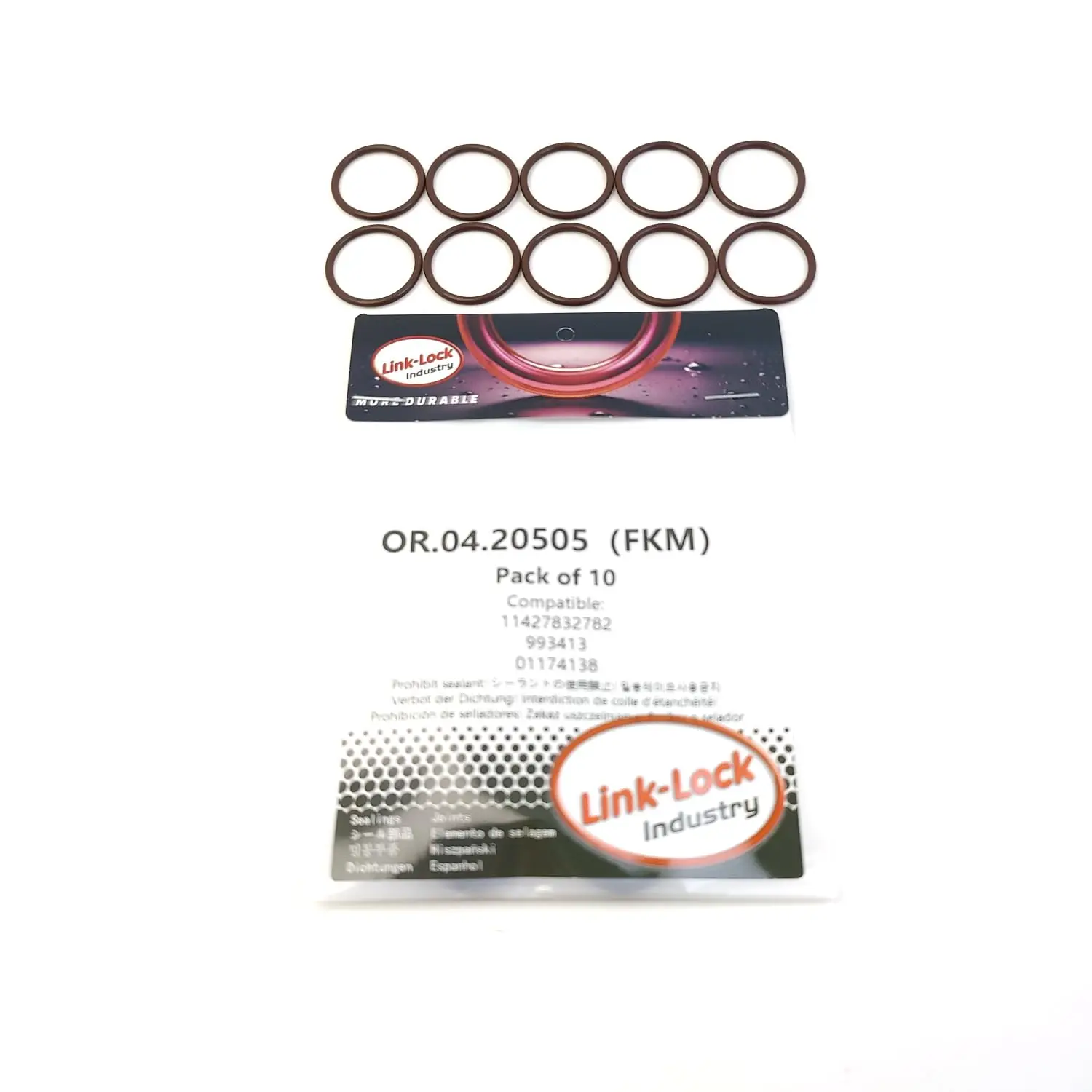 LINK-LOCK 10PCS OR.04.20505 FKM Viton Sealing O-Ring Kit of Exhaust Gas Turbocharger 11427832782 993413 01174138 for BMW-N57
LINK-LOCK 10PCS OR.04.20505 FKM Viton Sealing O-Ring Kit of Exhaust Gas Turbocharger 11427832782 993413 01174138 for BMW-N57