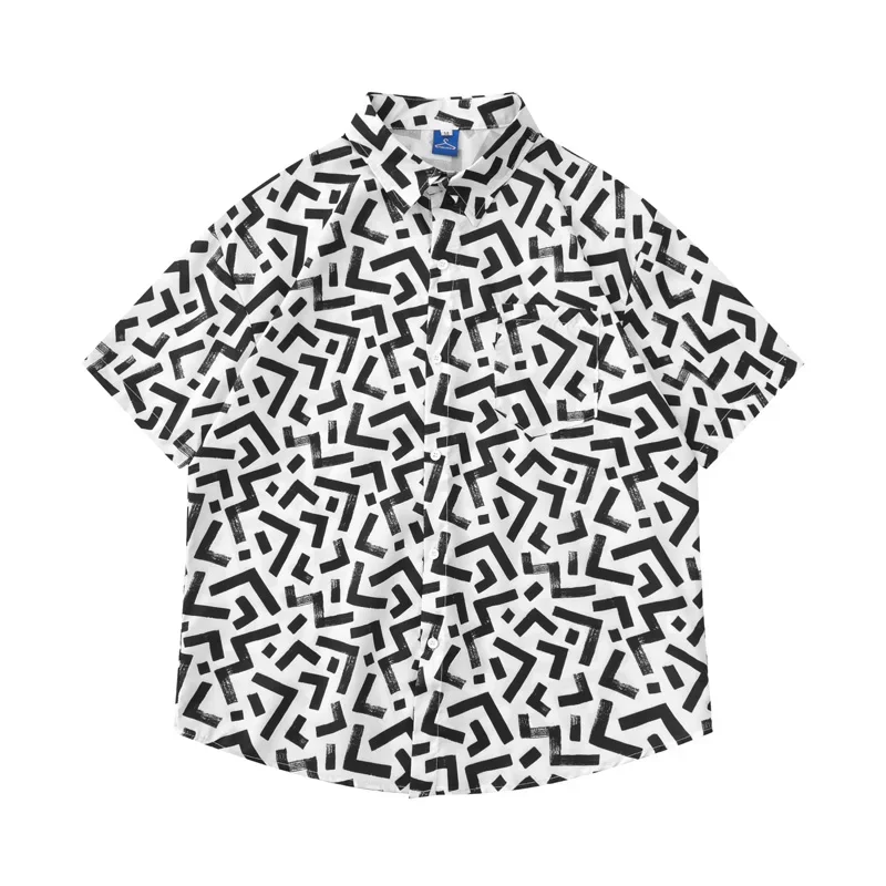 Korean Men Fashion Loose Full Print Short Sleeved Shirts Street Casual Versatile Shirt for Summer
Korean Men Fashion Loose Full Print Short Sleeved Shirts Street Casual Versatile Shirt for Summer