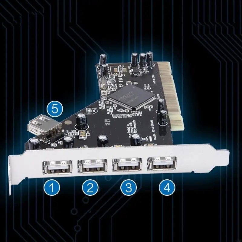 B0KF USB 2.0 PCI Expansion Card 5 Ports (4 External 1 Internal) PCI to USB 2 Extender Adapter Hub Controller High Speed 480Mb
B0KF USB 2.0 PCI Expansion Card 5 Ports (4 External 1 Internal) PCI to USB 2 Extender Adapter Hub Controller High Speed 480Mb