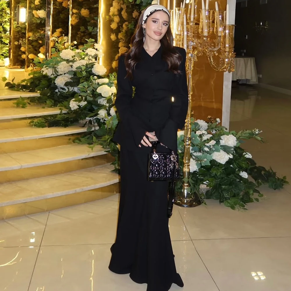 Customized 2 Pcs Evening Dresses Full Sleeves Formal Dress for Cocktail Party V Neck Floor Length Black Prom Gowns Long
Customized 2 Pcs Evening Dresses Full Sleeves Formal Dress for Cocktail Party V Neck Floor Length Black Prom Gowns Long