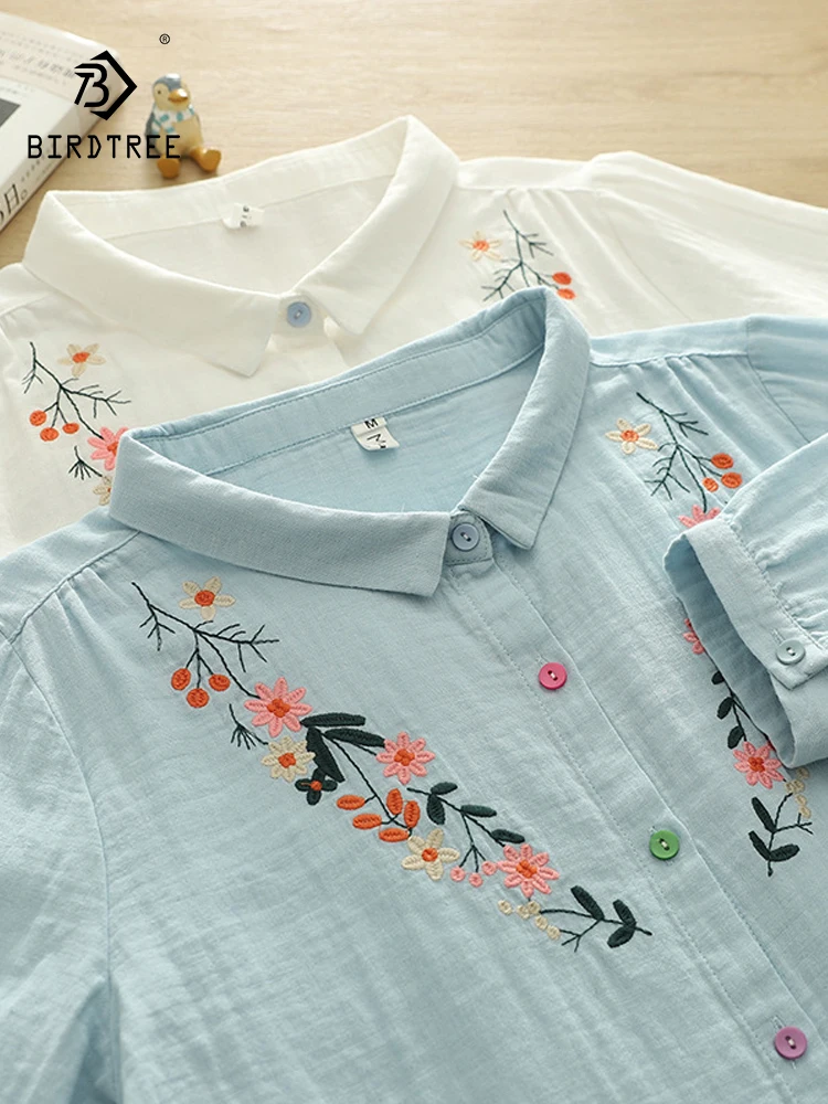 New 2025 Summer Cotton Yarn 3/4 Sleeve Shirt, Women Turn-down Collar Embroidery, Mori Girl Japan Style Loose Blouse T54215CC
New 2025 Summer Cotton Yarn 3/4 Sleeve Shirt, Women Turn-down Collar Embroidery, Mori Girl Japan Style Loose Blouse T54215CC