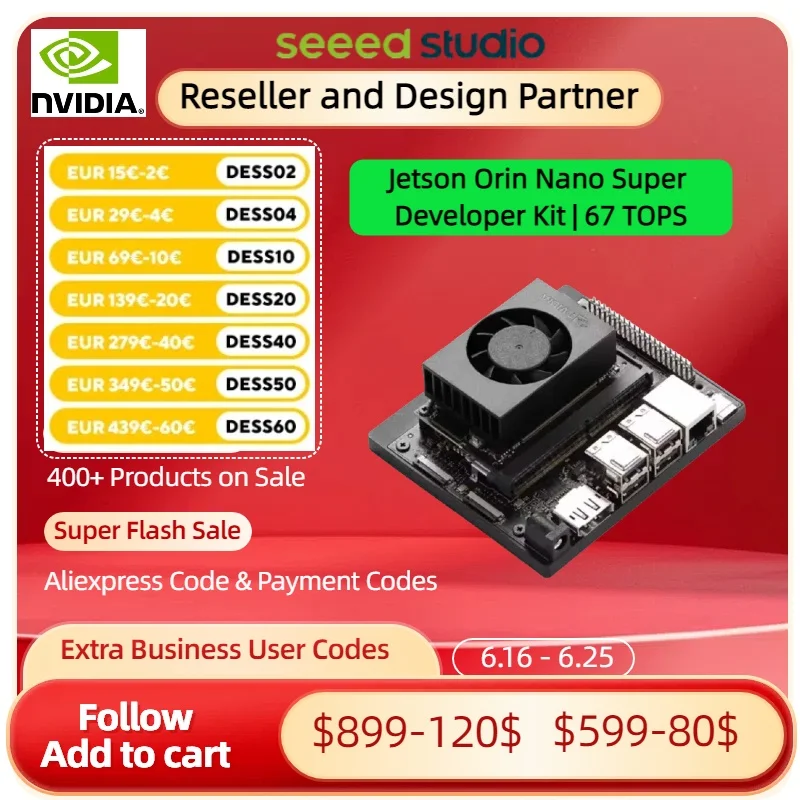Jetson Orin Nano Super Developer Kit, 8 ГБ 67 ТОП, официальный модуль NVIDIA AI Performance USB 3.2 Gen 2 порты, 2 порта M.2 Key M для SSD
Jetson Orin Nano Super Developer Kit, 8 ГБ 67 ТОП, официальный модуль NVIDIA AI Performance USB 3.2 Gen 2 порты, 2 порта M.2 Key M для SSD
