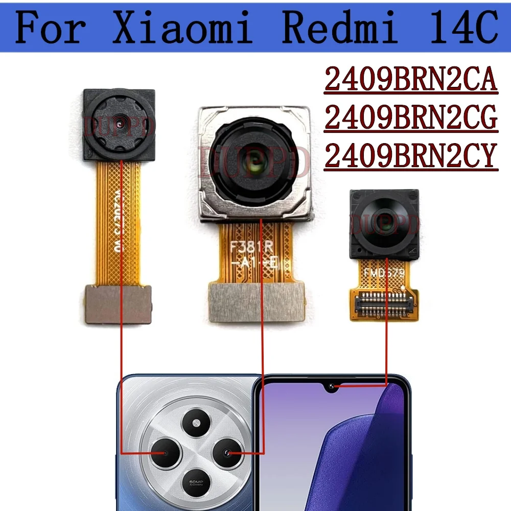 Задняя камера для Xiaomi Redmi 14C 2409BRN2CA 2409BRN2CG, передняя камера для селфи, основной широкий модуль камеры, детали гибкого кабеля
Задняя камера для Xiaomi Redmi 14C 2409BRN2CA 2409BRN2CG, передняя камера для селфи, основной широкий модуль камеры, детали гибкого кабеля