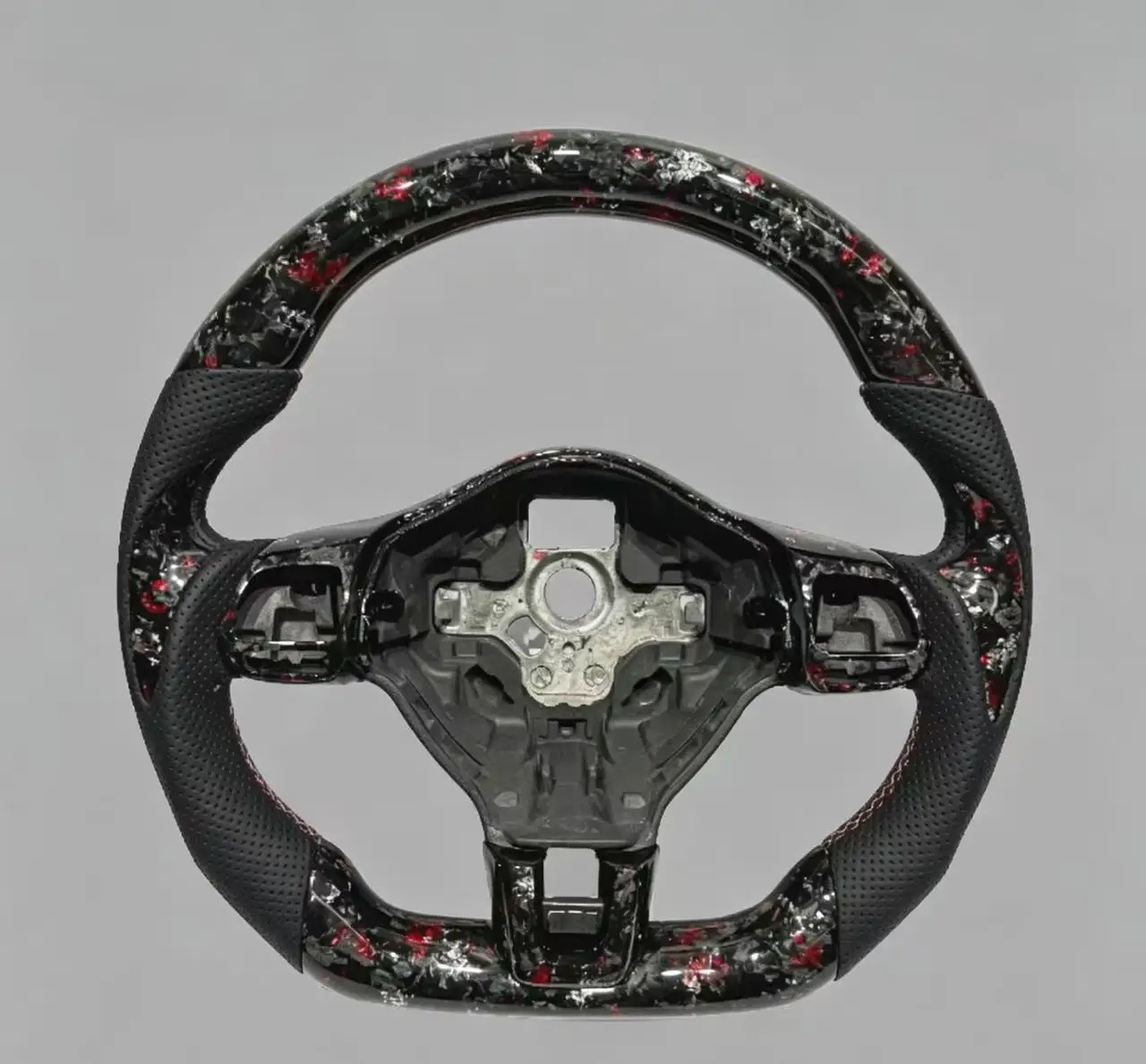 Factory direct red silver forged carbon fiber perforated leather sports steering wheel suitable for Volkswagen Golf Jetta MK6
Factory direct red silver forged carbon fiber perforated leather sports steering wheel suitable for Volkswagen Golf Jetta MK6