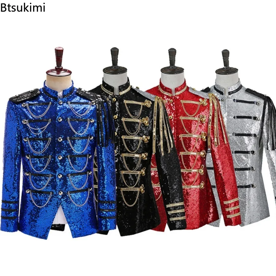 2026 Men's Sequin Uniform Stage Performance Costumes Steampunk Tops Men Vintage Stand Collar Suit Jacket Party Prom Host Clothes
2026 Men's Sequin Uniform Stage Performance Costumes Steampunk Tops Men Vintage Stand Collar Suit Jacket Party Prom Host Clothes