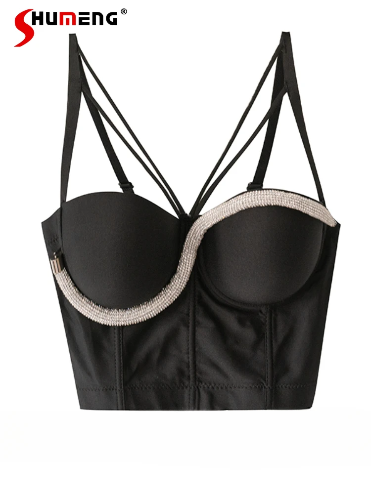 Women's 2025 Summer New Fashion Sparkling Diamond Tube Tops Sexy Girl Short Style Outer Wear Slimming Solid Color Sling Vests
Women's 2025 Summer New Fashion Sparkling Diamond Tube Tops Sexy Girl Short Style Outer Wear Slimming Solid Color Sling Vests