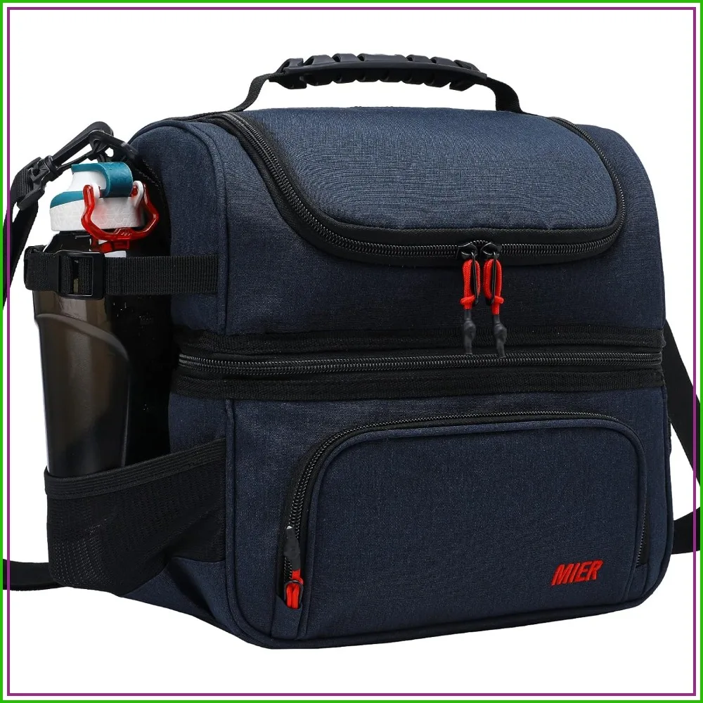Dual Compartment Lunch Bag Tote with Shoulder Strap for Men and Women Insulated Leakproof Cooler Bag
Dual Compartment Lunch Bag Tote with Shoulder Strap for Men and Women Insulated Leakproof Cooler Bag