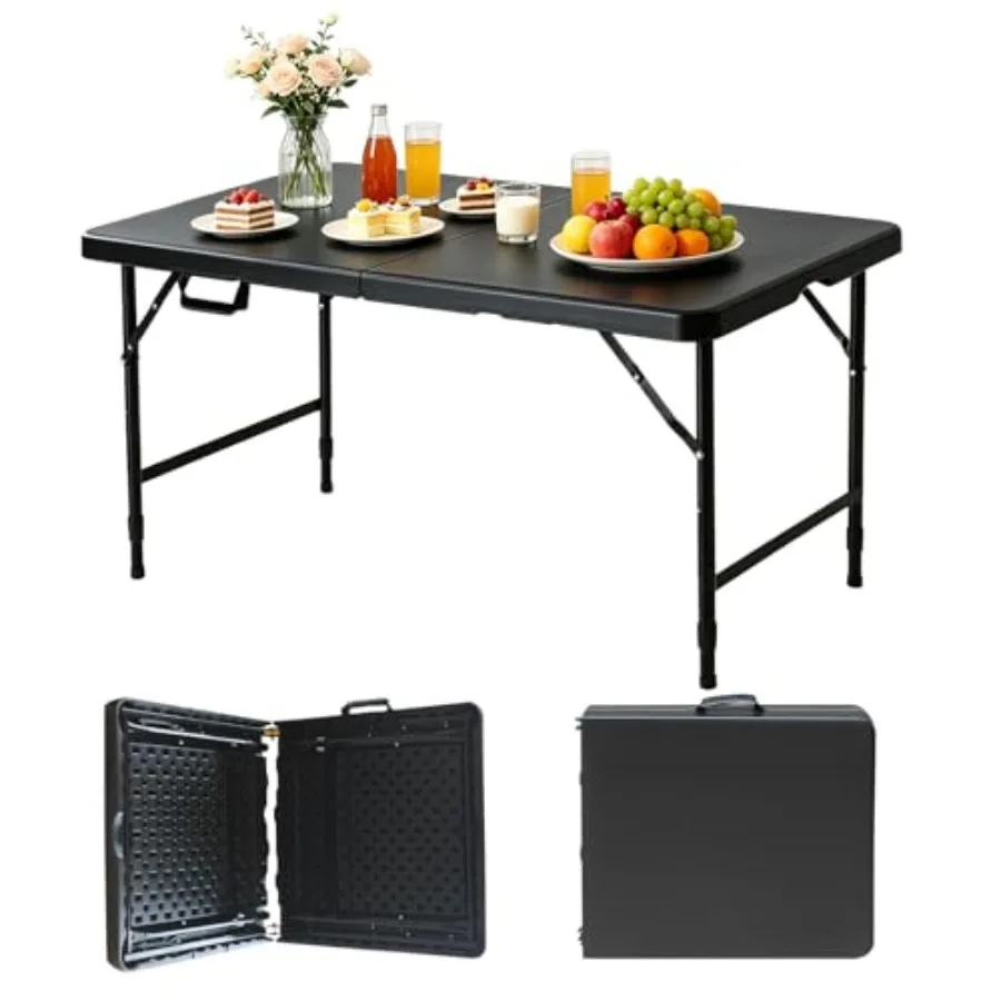 Portable plastic folding table for picnic, dining, camp, party, kitchen, indoor and outdoor use; white and black heavy-duty mat
Portable plastic folding table for picnic, dining, camp, party, kitchen, indoor and outdoor use; white and black heavy-duty mat