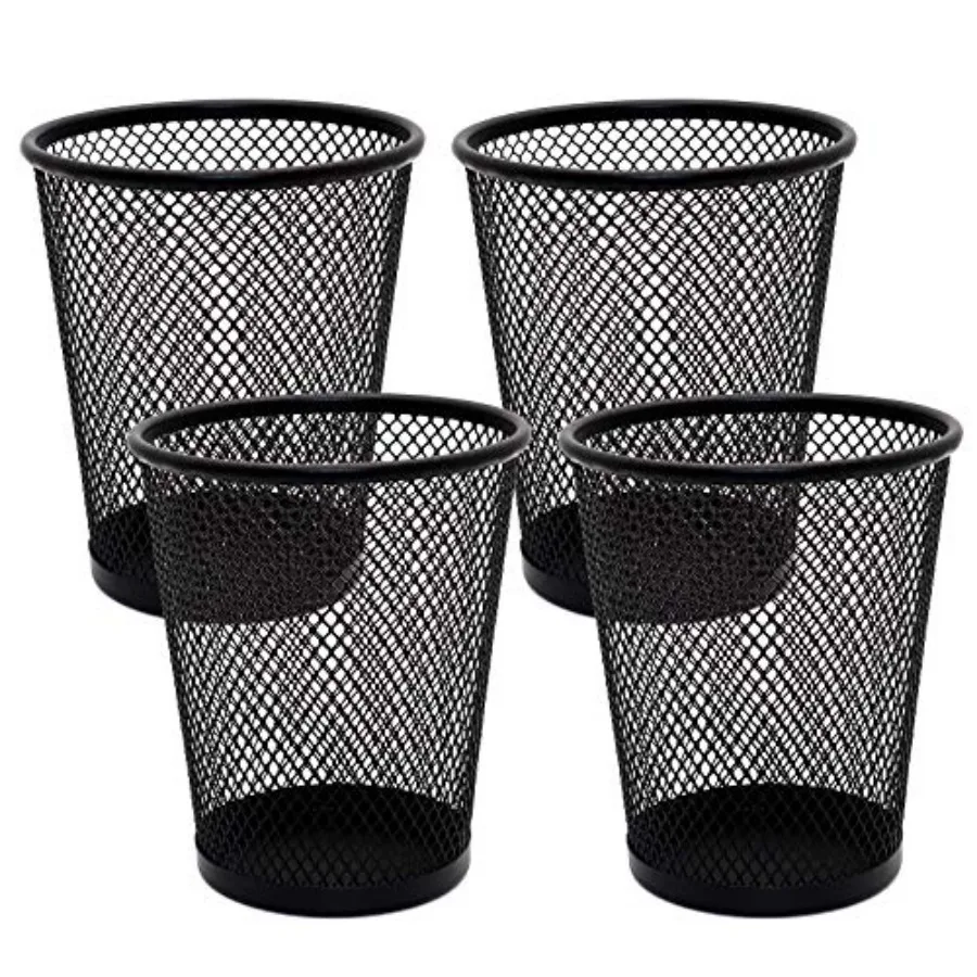 4 Pack Pen Holder Metal Mesh Pencil Holders Round Shaped Pen Holders for Desk Office Wire Mesh Container Pen Organizer, Black
4 Pack Pen Holder Metal Mesh Pencil Holders Round Shaped Pen Holders for Desk Office Wire Mesh Container Pen Organizer, Black