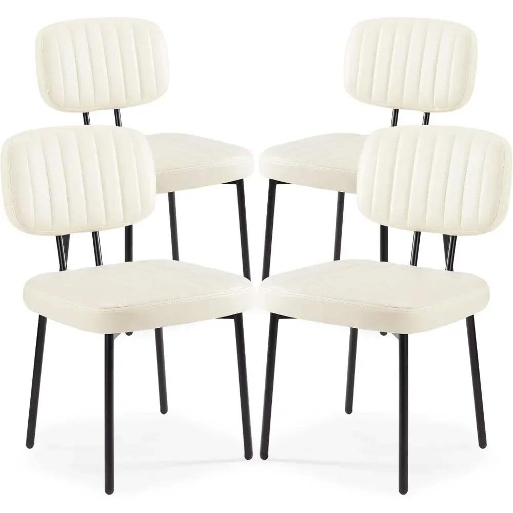 4-piece dining chair set, fabric medieval modern kitchen chair, equipped with faux leather seat cushion and metal legs
4-piece dining chair set, fabric medieval modern kitchen chair, equipped with faux leather seat cushion and metal legs