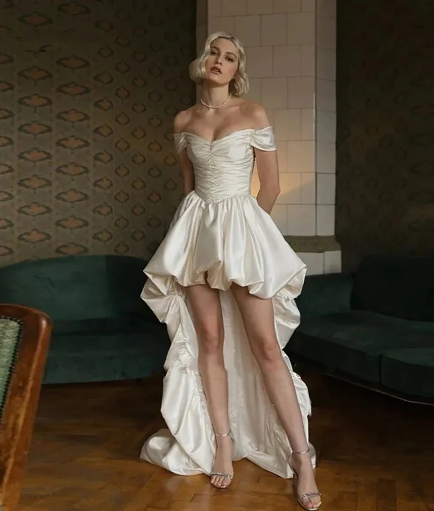 Customized Graceful Satin A-Line Off the Shoulder Evening Dress High Quality V-Neck Short Sleeves فستان سهرة نسائي
Customized Graceful Satin A-Line Off the Shoulder Evening Dress High Quality V-Neck Short Sleeves فستان سهرة نسائي