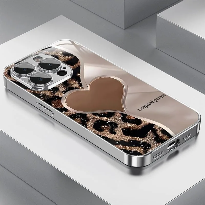 Creative Heart Leopard Print Splicing Tempered Glass Phone Case For iPhone 17 16 15 14 13 12 11 Pro Max Plus 16E 17 Air Cover
Creative Heart Leopard Print Splicing Tempered Glass Phone Case For iPhone 17 16 15 14 13 12 11 Pro Max Plus 16E 17 Air Cover