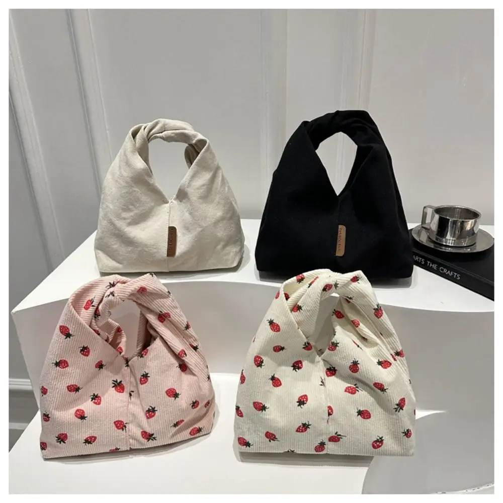 Simple Strawberry Printed Corduroy Handbag Canvas Small Bag Cloth Bag Large Capacity Purse Crescent Bag Students
Simple Strawberry Printed Corduroy Handbag Canvas Small Bag Cloth Bag Large Capacity Purse Crescent Bag Students