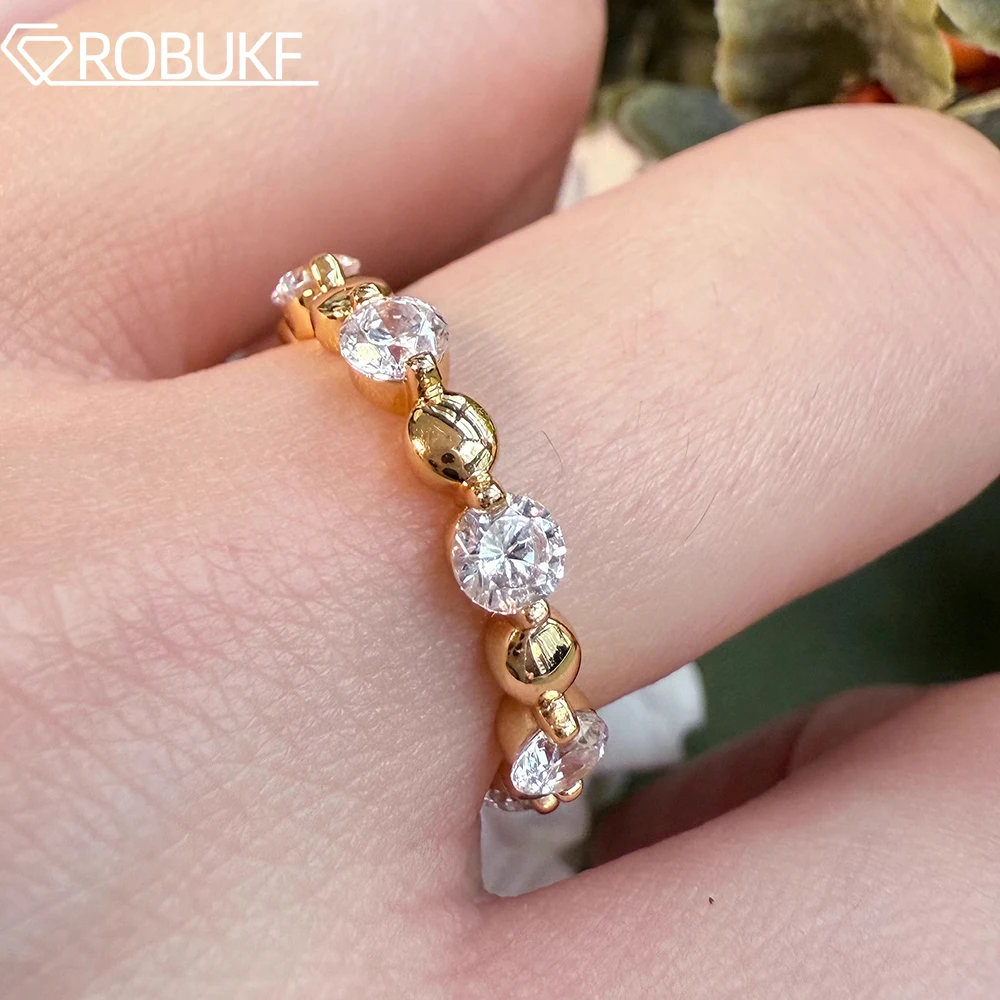 18K Gold Plated 3mm Full Moissanite Ring For Women Men Lab Diamond 925 Sterling Silver Round Bead Stackable Wedding Band Jewelry
18K Gold Plated 3mm Full Moissanite Ring For Women Men Lab Diamond 925 Sterling Silver Round Bead Stackable Wedding Band Jewelry