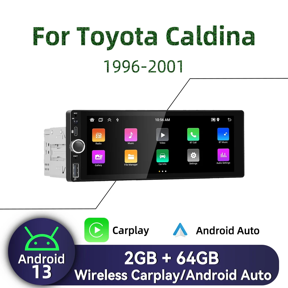 Carplay Android Auto Android Car Multimedia 1 Din Radio for Toyota Caldina 1996-2001 6.86" Screen Stereo Head Unit Autoradio GPS
Carplay Android Auto Android Car Multimedia 1 Din Radio for Toyota Caldina 1996-2001 6.86" Screen Stereo Head Unit Autoradio GPS