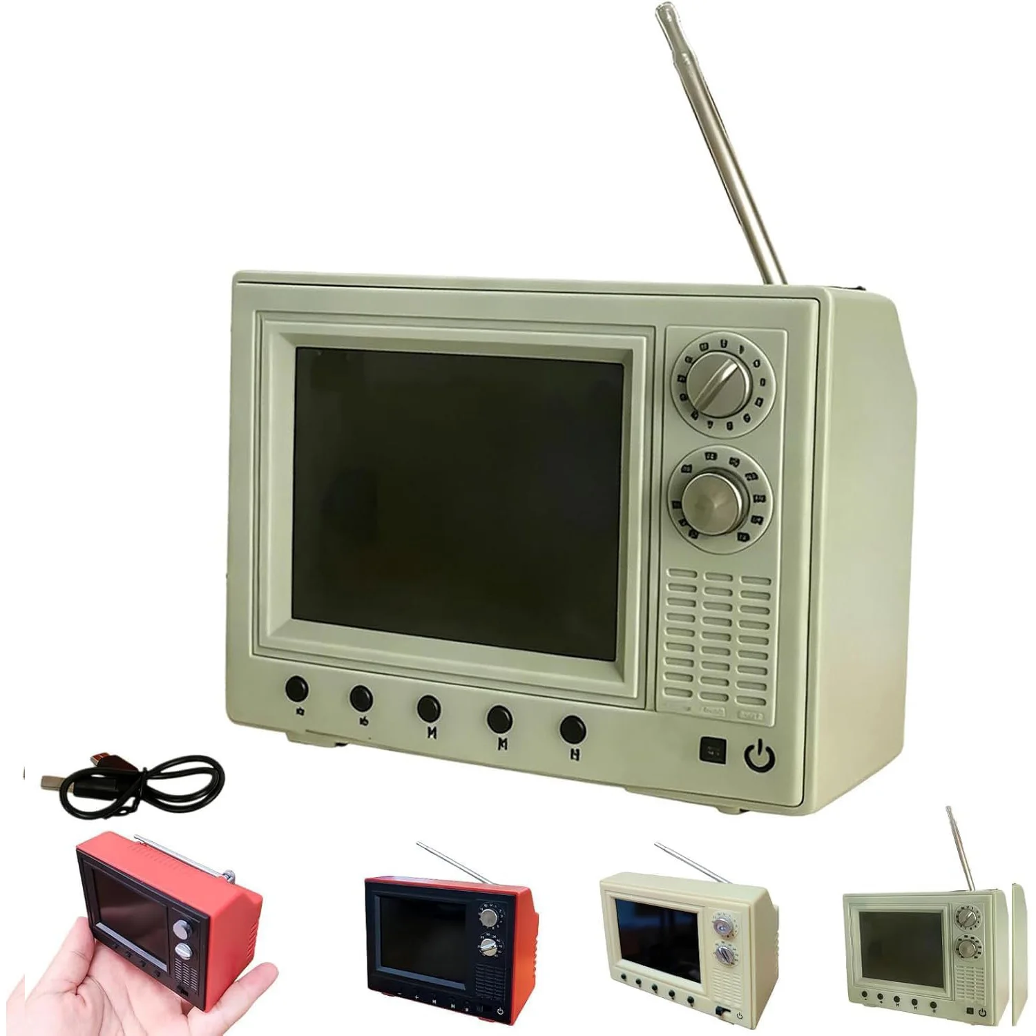 Rechargeable Mini Vintage Cartoon TV with 8G Memory Cute Retro Player Portable Television for Dollhouse Scenes Collectible Decor
Rechargeable Mini Vintage Cartoon TV with 8G Memory Cute Retro Player Portable Television for Dollhouse Scenes Collectible Decor