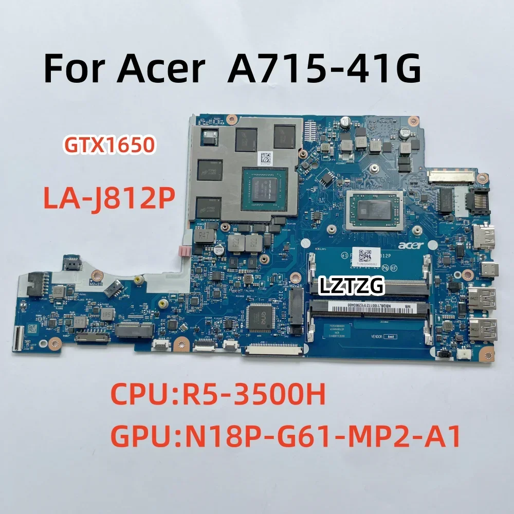 LA-J812P для Acer Nitro 5 A715-41G, материнская плата для ноутбука, процессор R5-3500H N18P-G61-MP2-A1 GTX1650 NBQ8L11001, 100% протестировано, ОК
LA-J812P для Acer Nitro 5 A715-41G, материнская плата для ноутбука, процессор R5-3500H N18P-G61-MP2-A1 GTX1650 NBQ8L11001, 100% протестировано, ОК