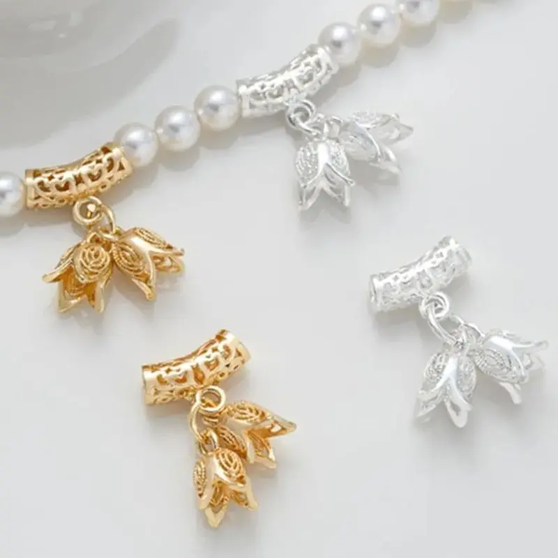 14K Gold-plated Silver-plated Hollow Lily Valley Pendant Pearl Crystal Necklace Bracelet Handmade Jewelry Accessories Materials
14K Gold-plated Silver-plated Hollow Lily Valley Pendant Pearl Crystal Necklace Bracelet Handmade Jewelry Accessories Materials