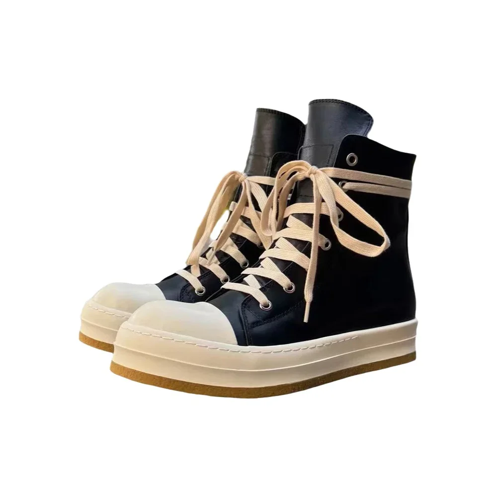 2026 High Top Black White Leather Flat Shoes Women Ankle boots Lace Up Platform Sneaker Casual Vacation Lover's Walk Shoes Woman
2026 High Top Black White Leather Flat Shoes Women Ankle boots Lace Up Platform Sneaker Casual Vacation Lover's Walk Shoes Woman