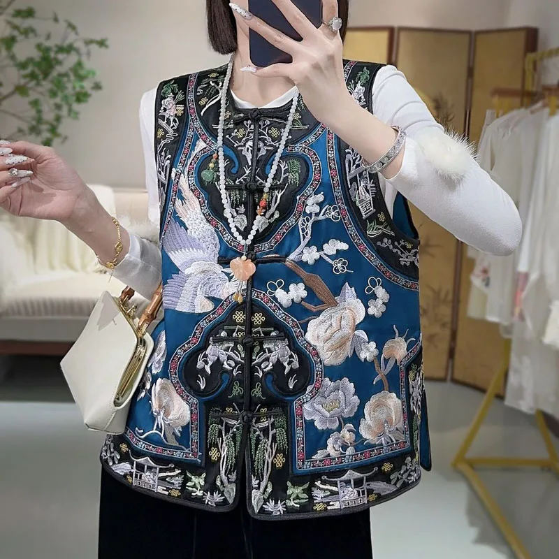 High-end Vest Women's Spring Autumn Royal Embroidery Flowers China Style Loose Acetate Sleeveless Lady Top S-XXL
High-end Vest Women's Spring Autumn Royal Embroidery Flowers China Style Loose Acetate Sleeveless Lady Top S-XXL