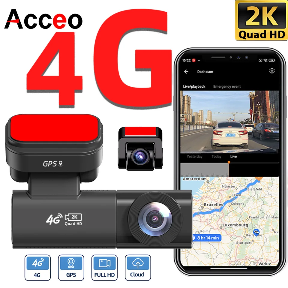 4G/2k Dash Cam Remote Real-Time Monitoring APP Control Car Video Recorder Recorder GPS Positioning With 1080P Rear Camera
4G/2k Dash Cam Remote Real-Time Monitoring APP Control Car Video Recorder Recorder GPS Positioning With 1080P Rear Camera