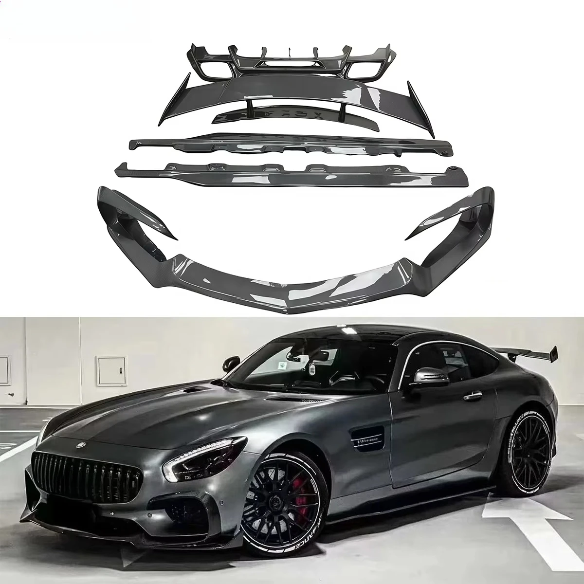RZ Style Carbon Fiber Body Kit For AMGS GT GTS GTC 2018-2023 Front Lip Rear Diffuser Side Skirts Rear Spoiler
RZ Style Carbon Fiber Body Kit For AMGS GT GTS GTC 2018-2023 Front Lip Rear Diffuser Side Skirts Rear Spoiler
