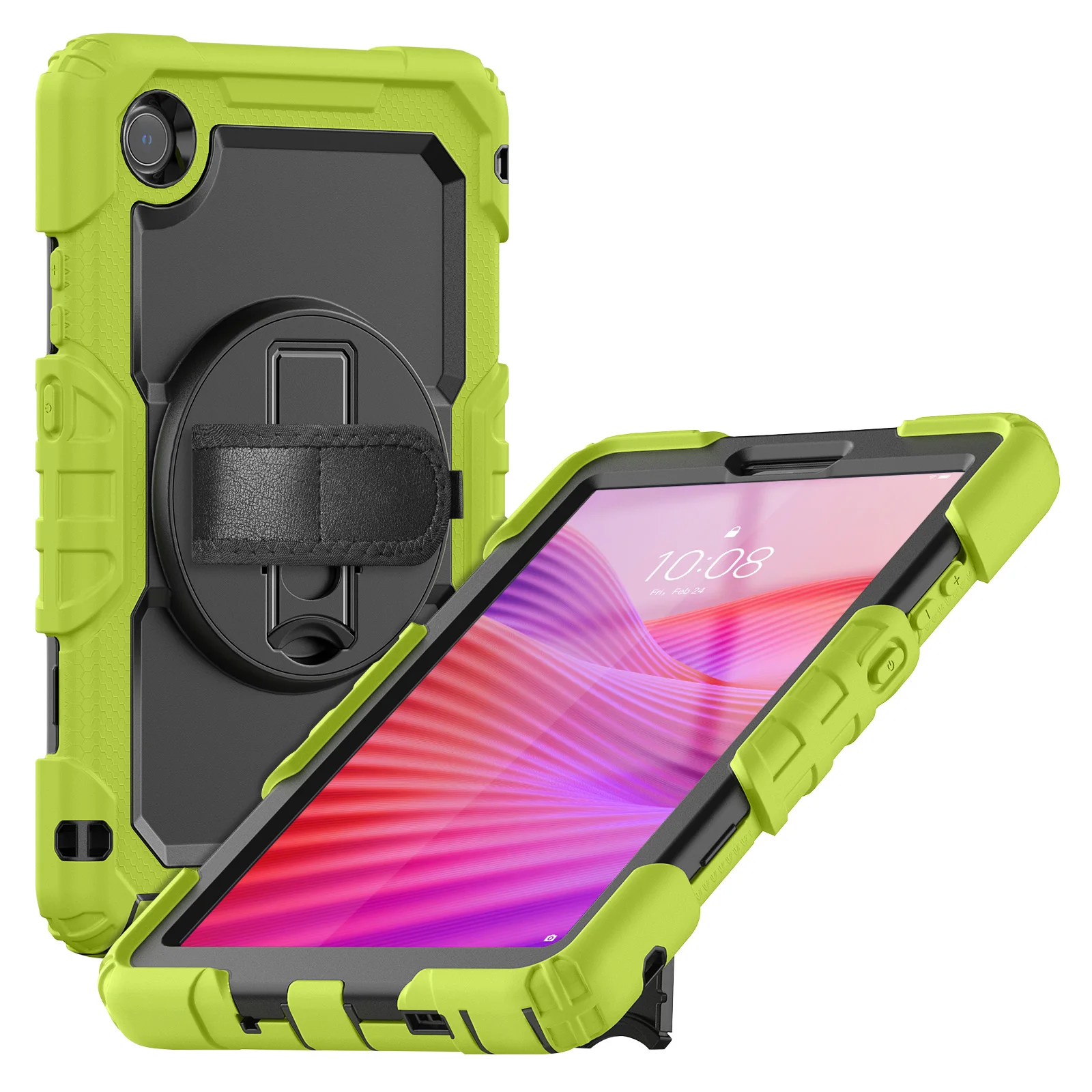 Бронированный чехол с защитной пленкой для экрана для Lenovo Tab One (K9) 2025 8,7 дюйма TB-305FU, вращающаяся подставка, сверхпрочный чехол, плечевой ремень 
Бронированный чехол с защитной пленкой для экрана для Lenovo Tab One (K9) 2025 8,7 дюйма TB-305FU, вращающаяся подставка, сверхпрочный чехол, плечевой ремень